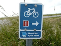 North Sea Cycle Route sign in Denmark